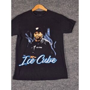 Ice Cube Black Graphic T Shirt Men's Size S‎ Hip Hop Rap Iconic Portrait